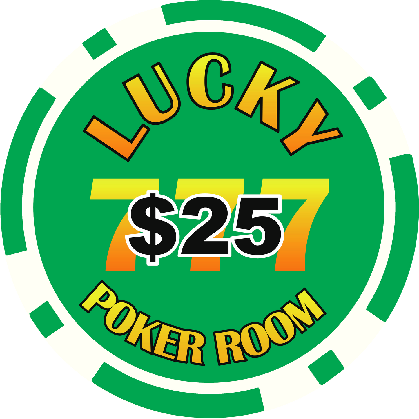 Lucky Poker Room Green $25 chip