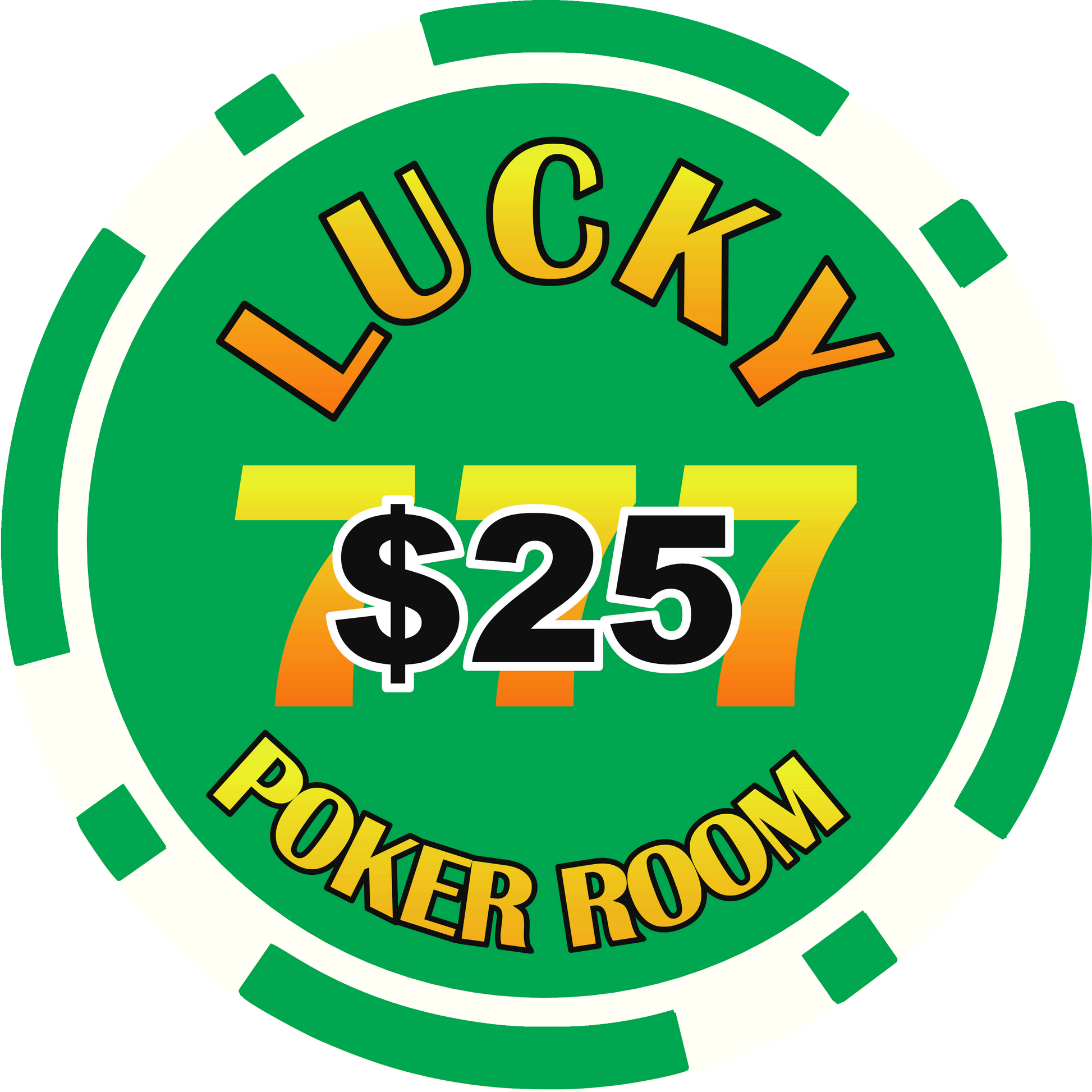 Lucky Poker Room Green $25 chip