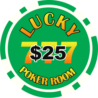 Lucky Poker Room Green $25 chip